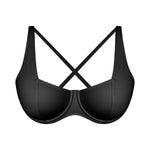 Black Balconette Shaped Swimwear snug bikini  top