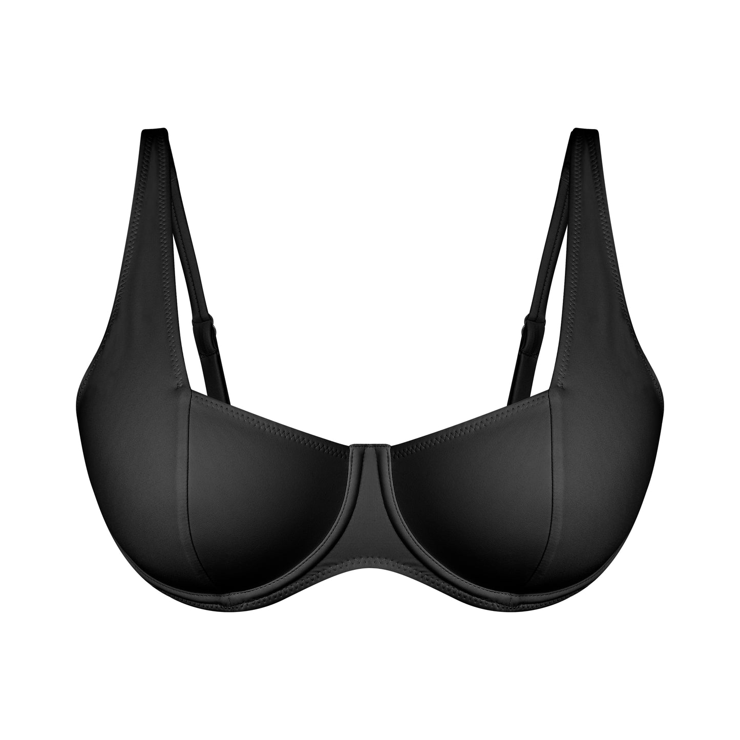 Black Balconette Shaped Swimwear snug bikini  top